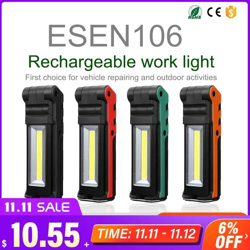 Портативный светодиодный светсветильник льник для работы usb-зарядка 2 режима