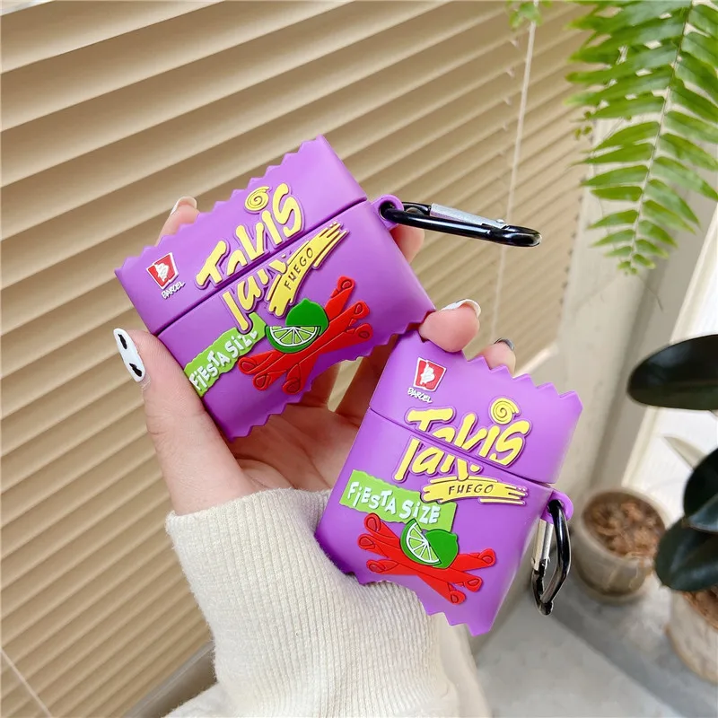 

3D Chips Earphone Case for AirPods 2 Pro Chip Cookies Box Soft Silicone Headphone Earphone Case for Airpods Pro Case Cover