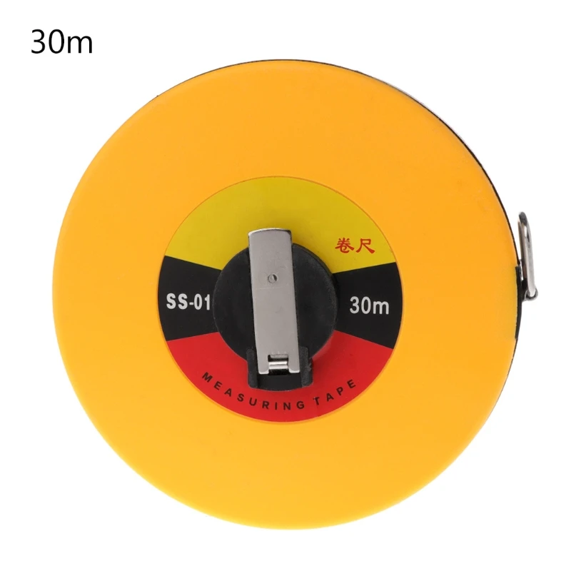 

10/30m Fiber Measuring Tape Hand-held Disc Flexible Ruler Wind Up Measure