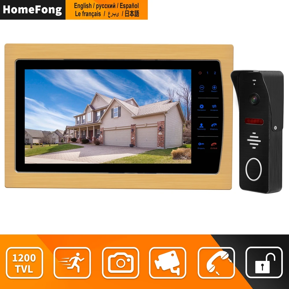 Homefong Проводной видеодомофон для дома квартиры 10-дюймовый экран из сплава версия