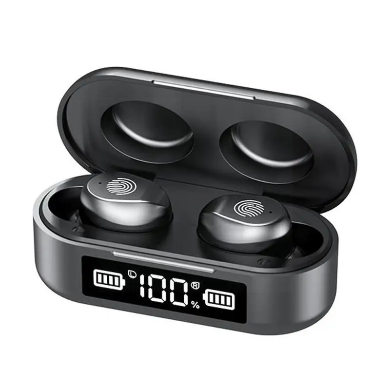 

Bluetooth-гарнитура F9-6 Новая беспроводная 5,0 с цифровым дисплеем, сканирование отпечатка пальца, внешний дисплей Mini подходит для спорта Q8r1