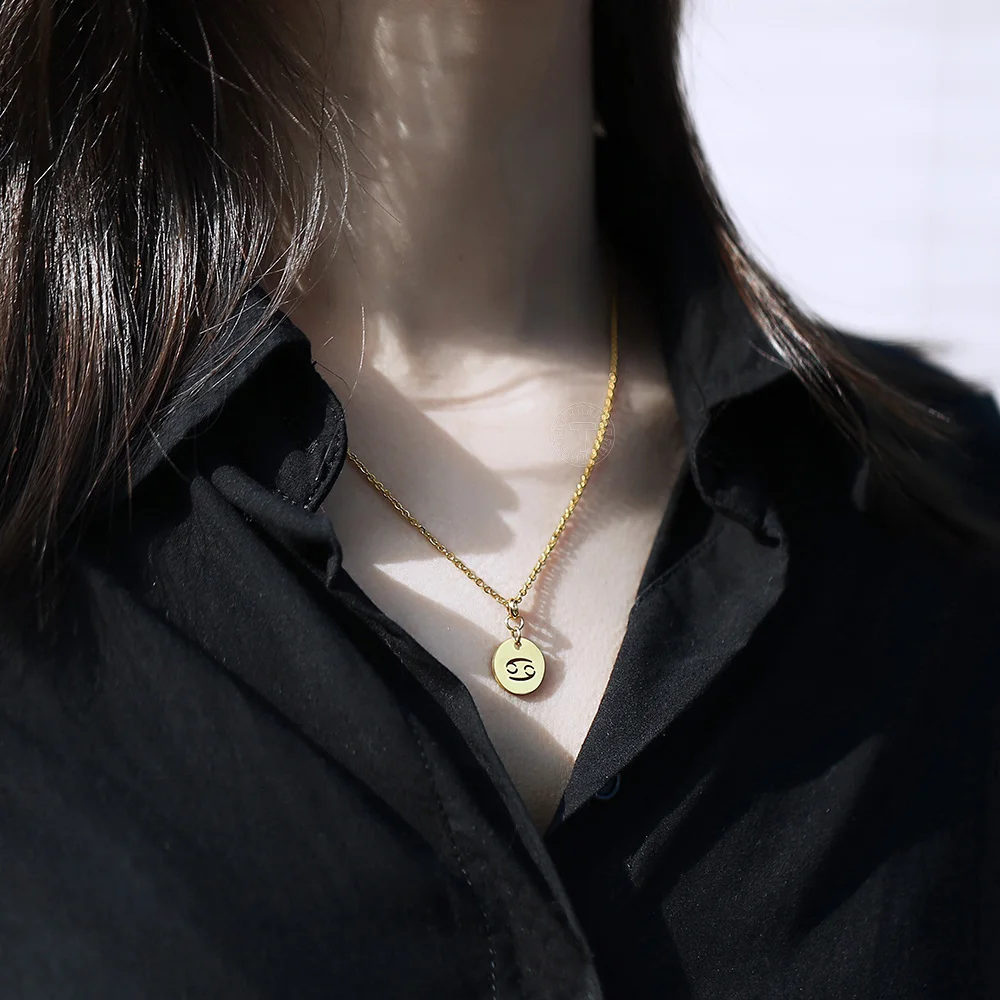 Женское Ожерелье с 12 знаками Зодиака Трендовое Элегантное ожерелье кулоном в