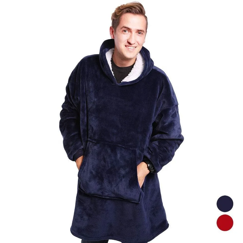 

Super Soft Hoodie Comfy Nightwear Wearable Fleece Blanket Bathrobe climbing mountains picnics