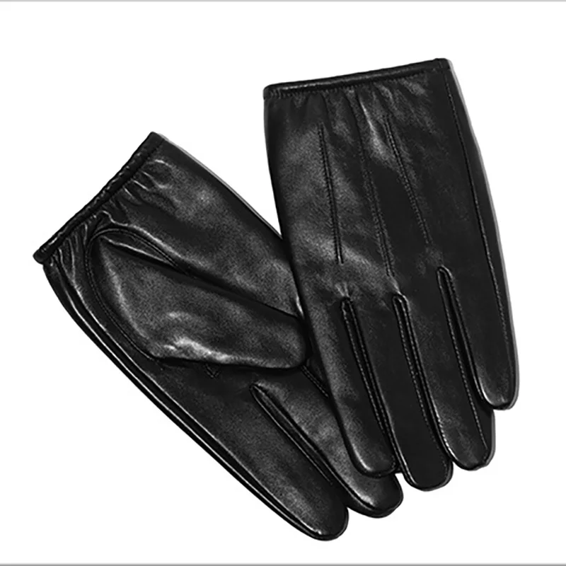 

Men Genuine Leather Gloves Touch Screen Sheepskin Full Finger Black Winter Thermal Outdoor Hand Gloves Driving Motorcycle Gloves