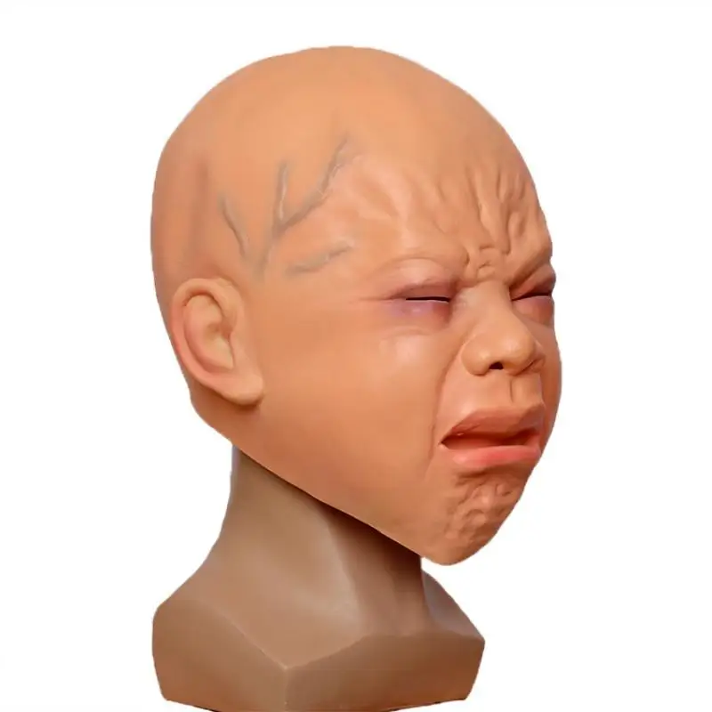 Взрослый смешной латексный головные уборы лысый плач малыша Cos накладные Faade