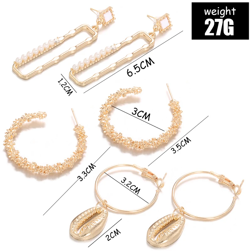 6 шт./набор женские серьги-гвоздики