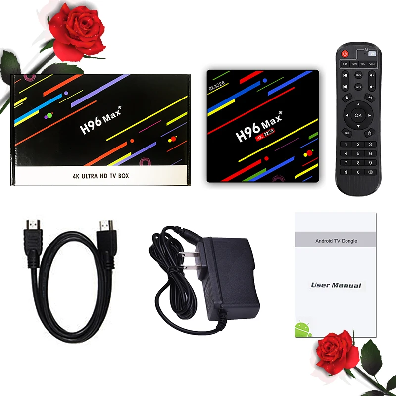 Приставка Смарт-ТВ H96 MAX PLUS Android 8 1 4 + 32/64 ГБ Wi-Fi 4K H.265 | Электроника