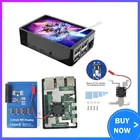 Raspberry Pi 4 Model B, сенсорный экран 3,5 дюйма, ЖК-дисплей 480*320 с охлаждающим вентилятором, чехол с радиатором для Raspberry Pi 4 Module B