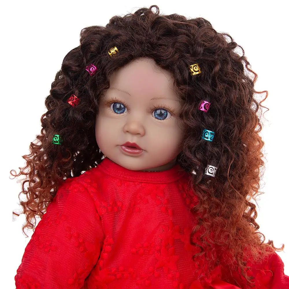 KEIUMI New Design Reborn Baby Dolls Black Skin 60 CM Cloth Body Toddler African Doll Babies Toy For Kids Christmas Birthday Gift | Игрушки и