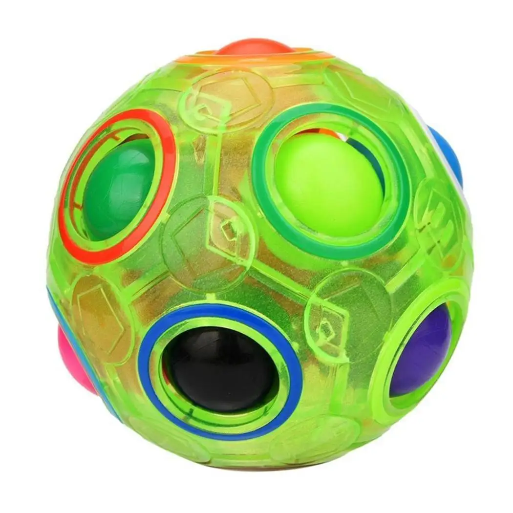 Дети снятие стресса Радуга Головоломка мяч мозга&gt 3 лет белый зеленый синий Teasers