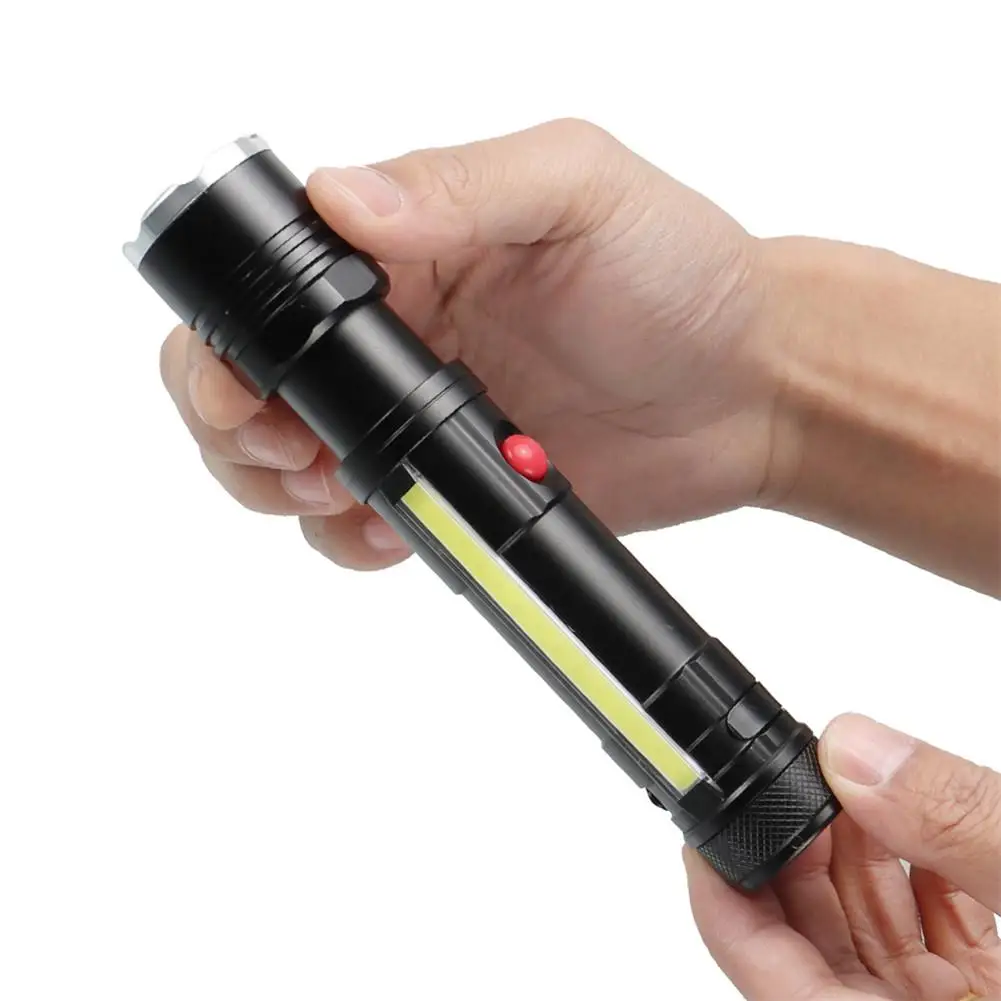 

10 W Portable Outdoor Flashlight Five Modes Rechargeable Portable Electric Torch T6 Strong Light T6 Low Light COB Strong Light