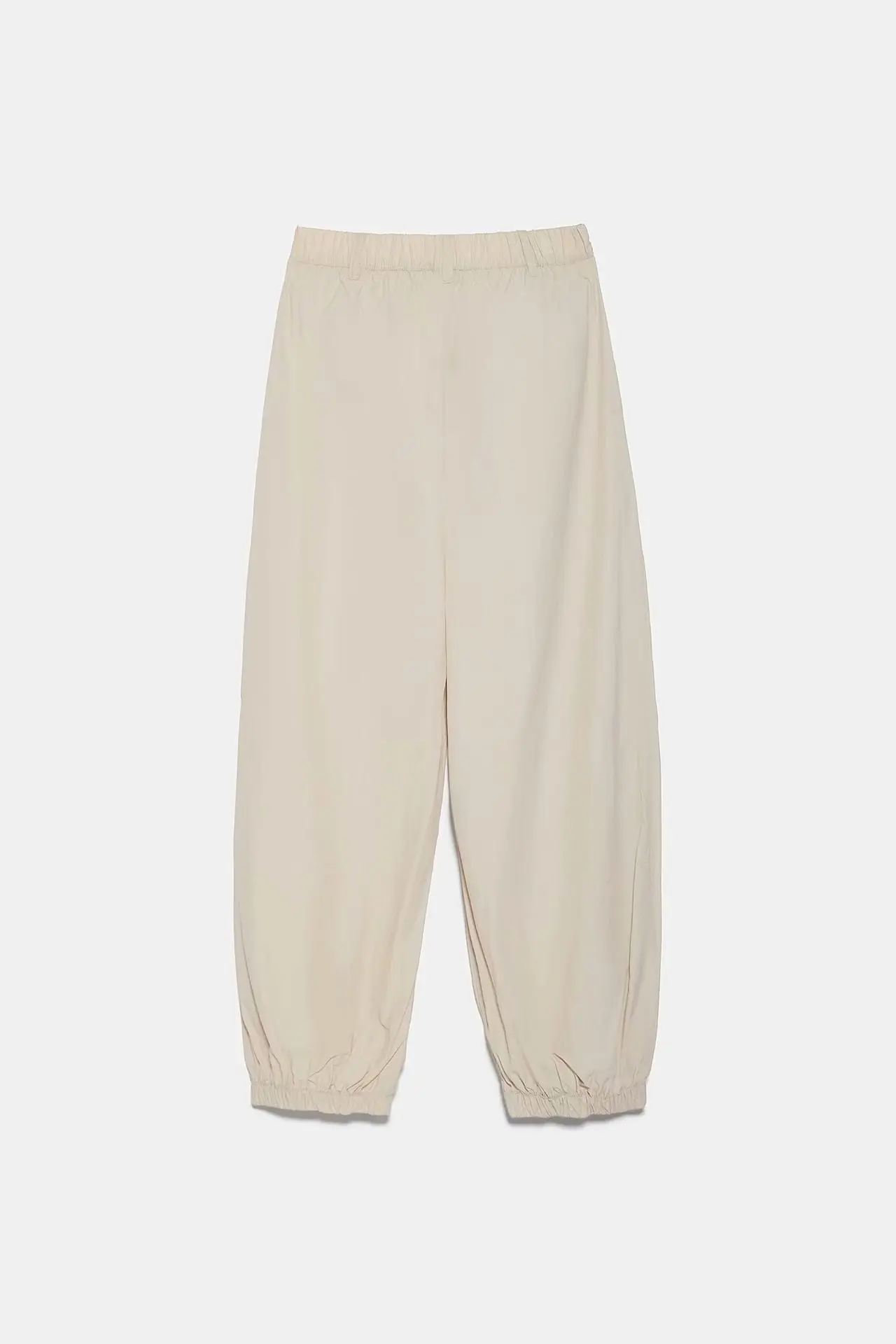 Женские повседневные штаны с высокой талией бежевые удобные свободные