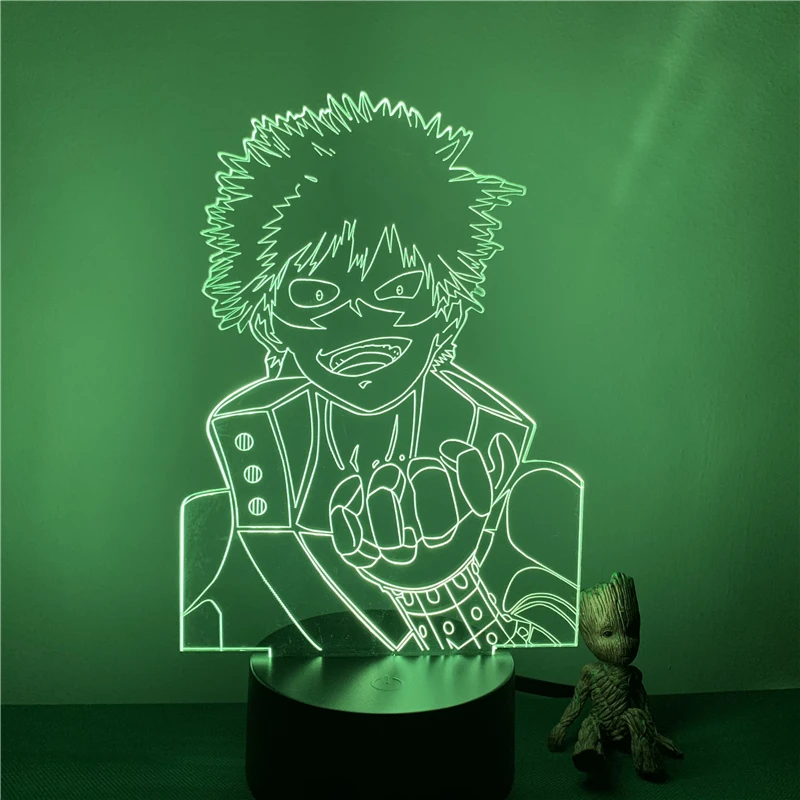 3D Lamp Night Light Anime My Hero Academia Bakugou Katsuki Fist Touch Sensor LED Figure Colors Bedroom Decoration Nightlight |