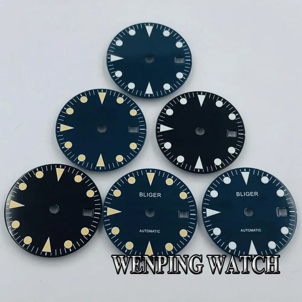 Стерильные часы Bliger 28 5 мм с циферблатом светящимся подходят для ETA 2836/2824 Miyota 8205 8215