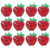 12pcs christmas plastic apple shaped chocolate candy boxes storage container party gift box new yaer party decorationred