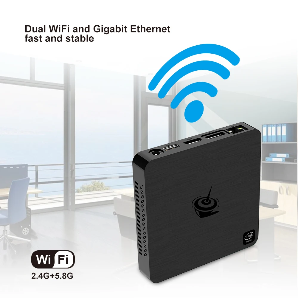 Beelink T4 Windows 10 Мини ПК коробка Четырехъядерный процессор Intel Atom x5 Z8500 4 Гб