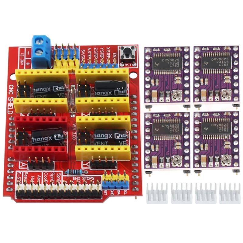 Профессиональный комплект для 3D принтера с ЧПУ плата UNO R3 + щит v3 A4988/DRV8825 драйверы