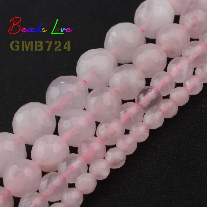 Круглые граненые бусины с розовым кристаллом 15 5 дюймов размеры 4 6 8 10 12 мм для