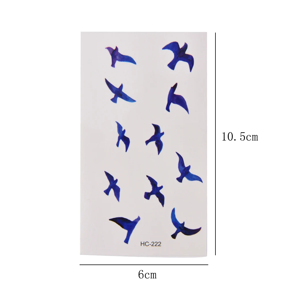 

Fashion 5 Sheet Bird Design Wrist Temporary Tattoo Stickers Temporary Body Art Waterproof Tattoo Pattern