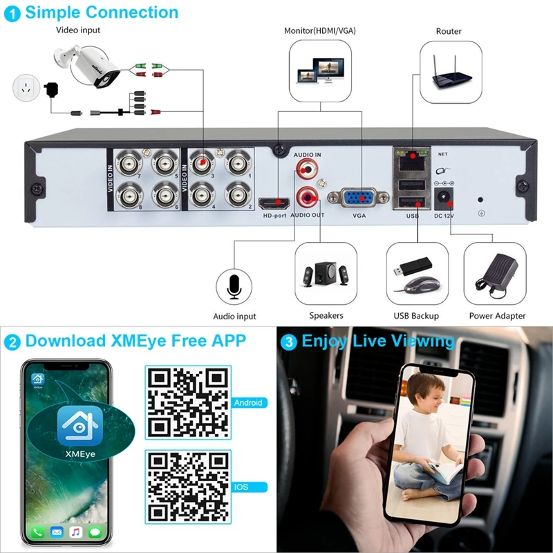 1080P Домашняя безопасность Камера Системы, Zclever 8CH наблюдения DVR для наблюдения за состоянием труб 4/8 шт. 2.0MP всепогодный IP66 пуля Камера s Ночное видение