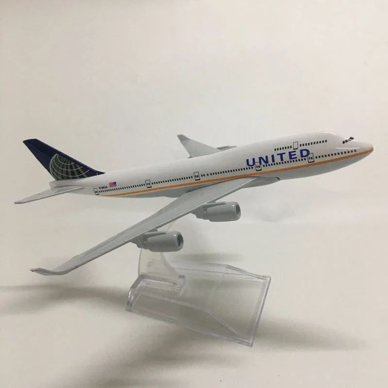 JASON TUTU 16 см Юнайтед Боинг B747 400 Модель самолета аэроплана самолет литьевая модель