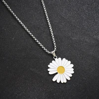 south korea gd celebrity inspired daisy necklace sunflower chrysanthemum pendant female fashion disco hip hop sweater chain