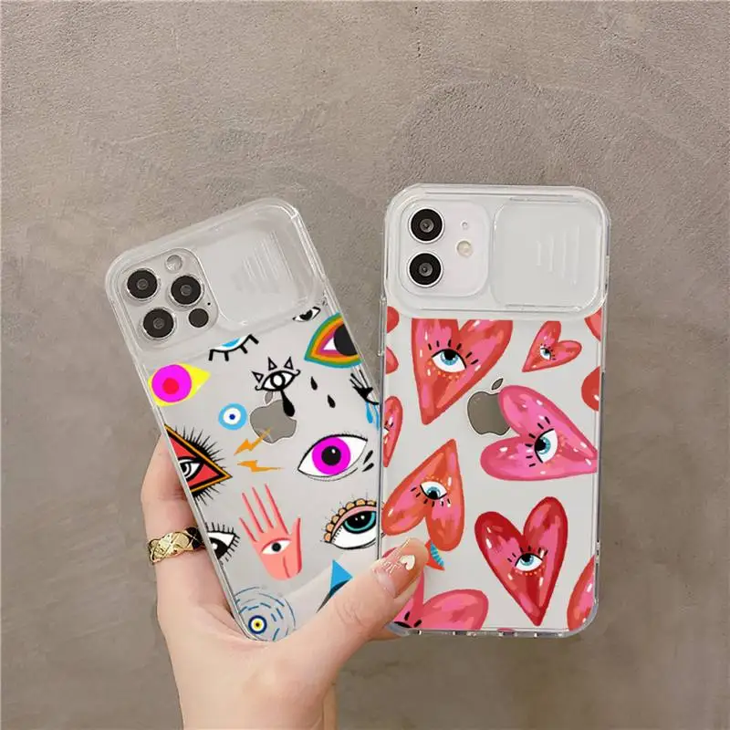 

Evil Eye Turkish blue lucky Blue Phone Case Transparent Camera Protection for iPhone 12 11 8 7 se 2020 mini pro X XS XR MAX Plus