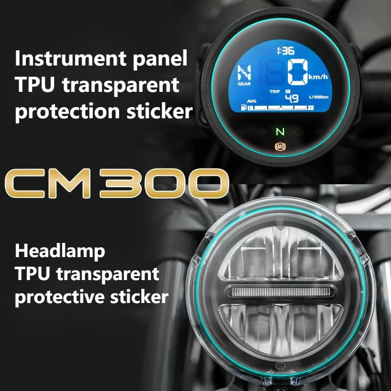 

Motorcycle Instrument Film Tpu Transparent Protective Headlamp Hydrogel Repair for Honda Cm300 500
