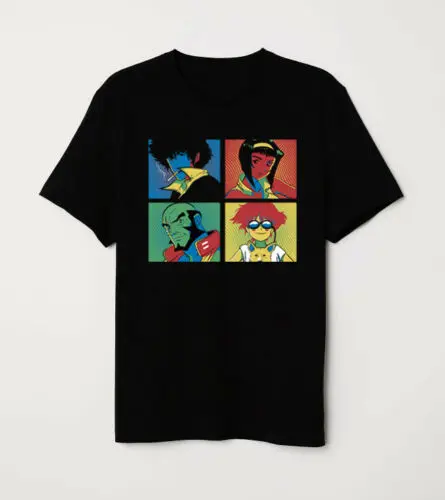 Футболка Cowboy Bebop Crew Pop Art СПАЙК ШПИЛЬКА Jet Black Faye Эдвард Эйн черная|Мужские футболки|