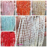 natural multicolor shell stone spacer loose beads high quality 4x7mm bamboo shape diy gem jewelry making accessories 38cm wk439