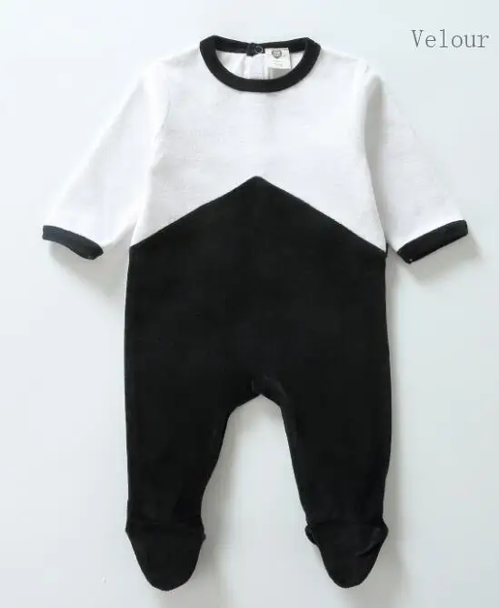 white and black Детские комбинезоны; одежда с длинными рукавами; одежда для детей; комбинезоны для новорожденных; детская одежда для мальчиков и девочек; Детский комбинезон; двухцветный комбинезон - Цвет: white and black