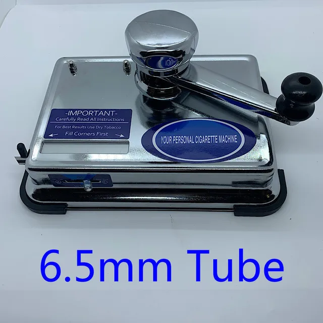 6.5mm silver Manual Slim Tobacco Rolling Machine Stainless Steel Tube Cigarette Roller Diy Smoke Tool Men Original gadgets Gifts