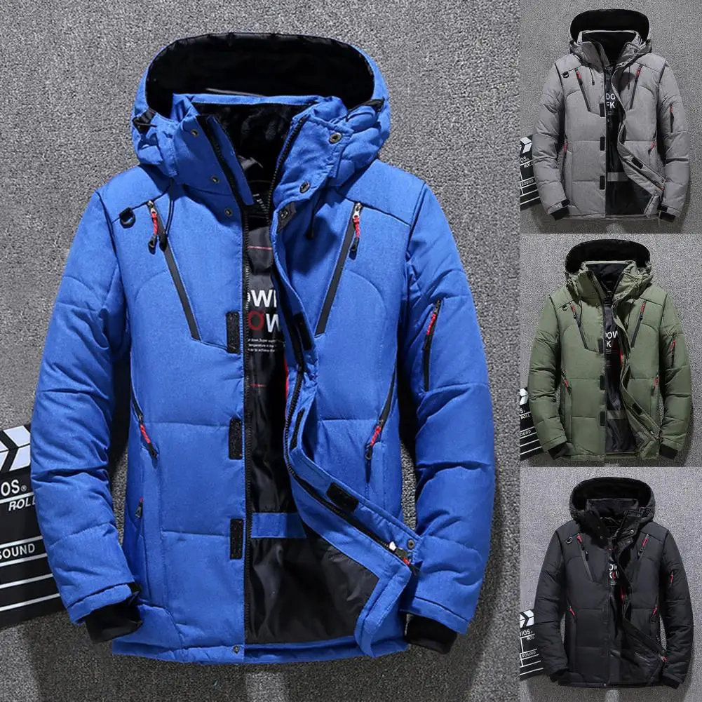 Coat Padded Detachable Hat Fastener Tape Soft Winter Down Coat   Winter Down Coat  for Home