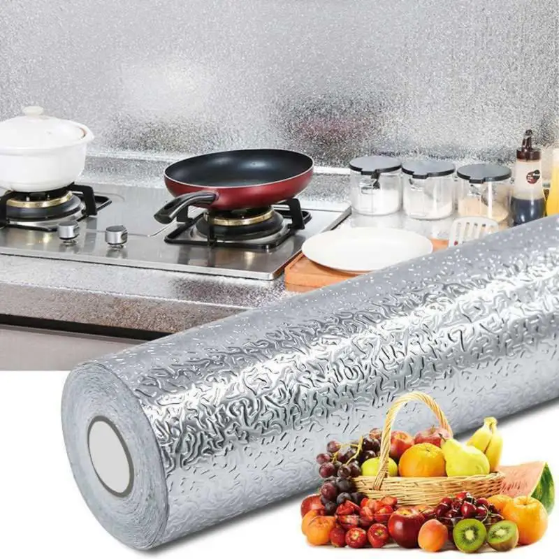 

Multi-Size Kitchen Oil-proof Waterproof Stickers High-temperature Foil Kitchen Stove Cabinet Self Adhesive Wall Sticker DIY