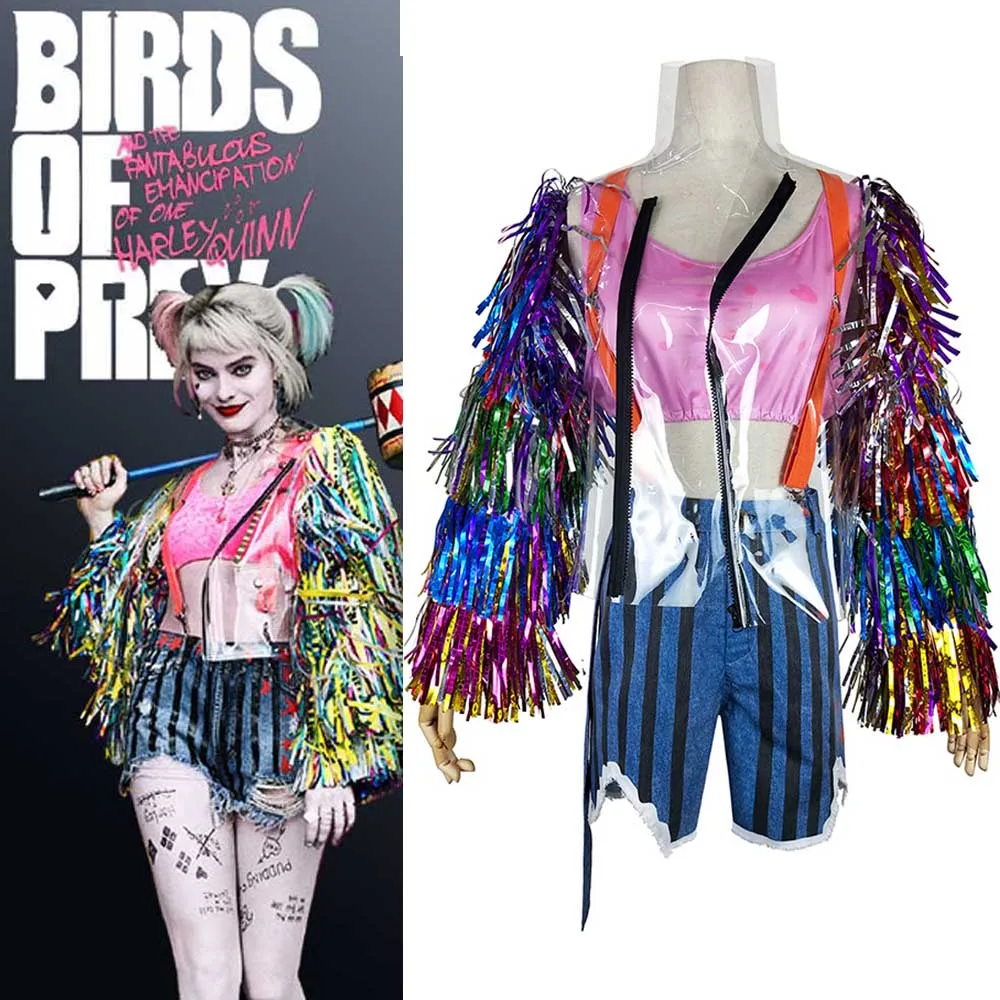 Новинка фильм Птицы охоты: и фантазия Эмалирование одного Harley Quinn косплей