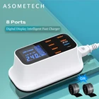 Зарядное устройство Asometech, 6 USB, Type-C, QC3.0, в ассортименте
