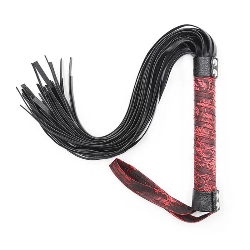 Красная мозачиная плетка из кожи и ПУ с крепления ручки лопатка шлепалка