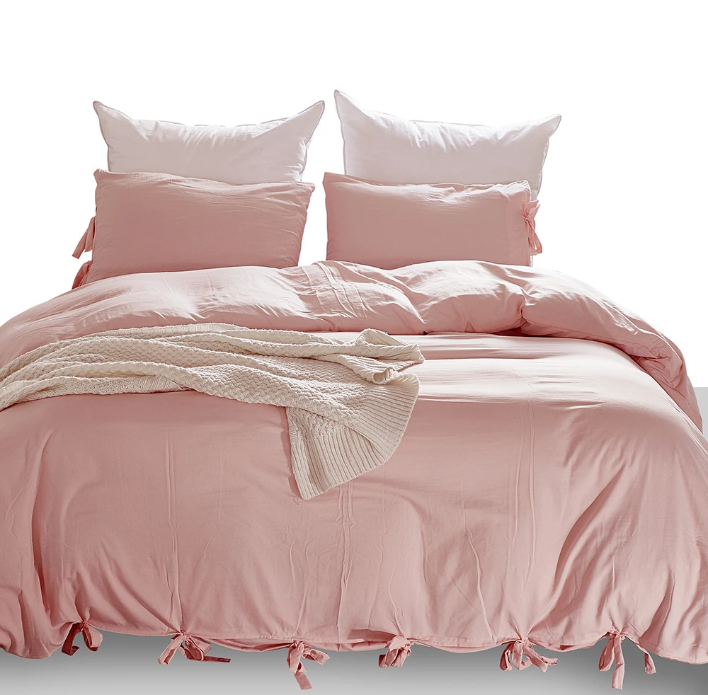 Фото Yimeis полноразмерные одеяла комплекты постельного белья одноцветные двуспальные