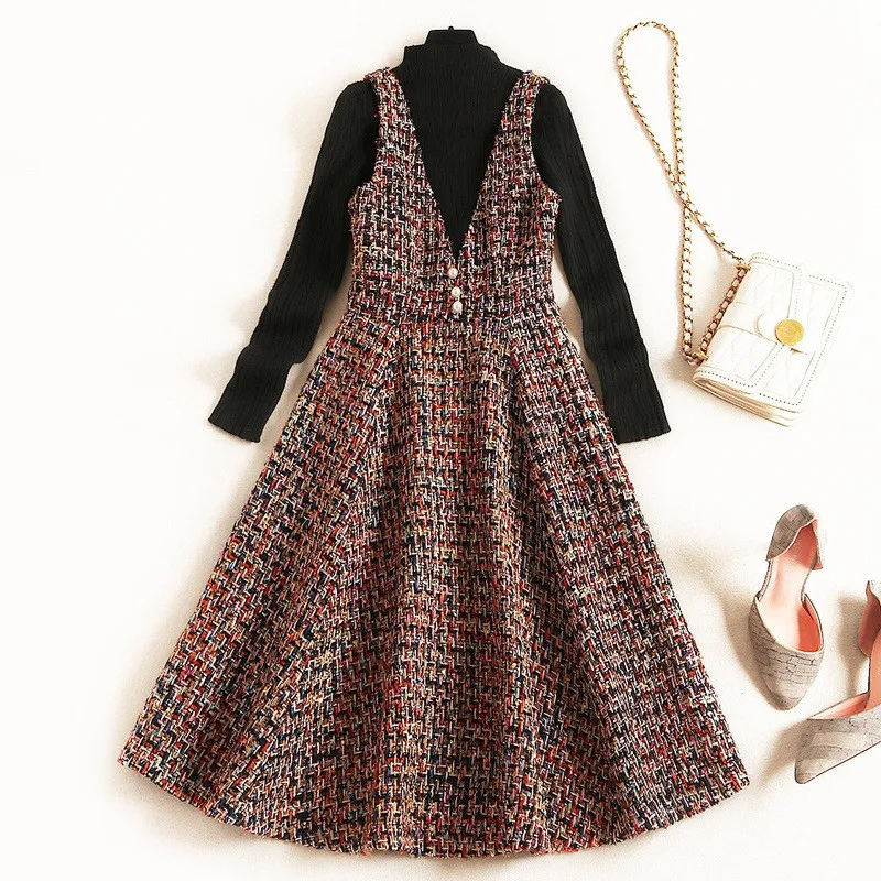 

Модная зимняя куртка высокого качества платье женская одежда 2019 осень черная футболка с длинными рукавами и надписью «вязаный свитер + винт...