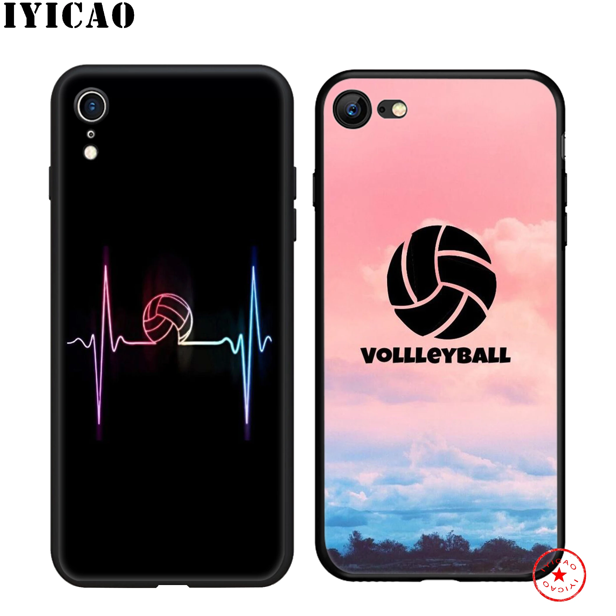IYICAO Волейбольный мяч для игры в волейбол мягкий черный силиконовый чехол iPhone 11 Pro