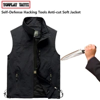 summer selfdefense anti hacking men vest security protectionfbi plus size military tactical anti stab cut soft hidden clothing