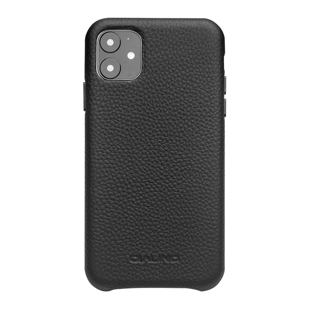 QIALINO, деловой чехол из натуральной кожи для iPhone 11 Pro Max, модная Роскошная ультратонкая Задняя сумка для iPhone 11 Pro - Цвет: Black