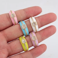 vintage bohemia colorful enamel ring cute simple metal 18k gold plated colorful rings for women punk rock jewelry female