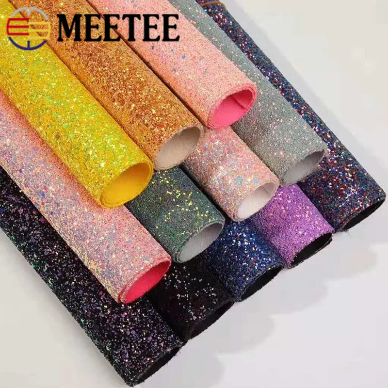 Meetee 50*68 см блестящая эластичная ткань искусственная Искусственная ПУ упаковка