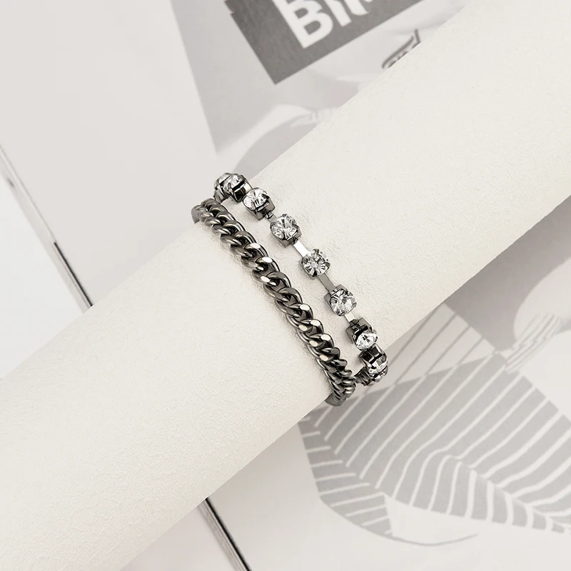 5 мм медный Роло цепи Звездный браслет с AAA кубического циркония теннисные