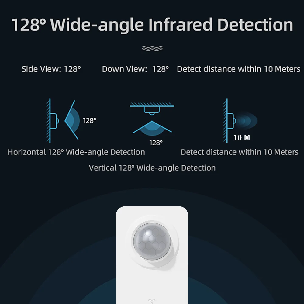 Wi-Fi датчик движения Tuya беспроводной инфракрасный с поддержкой Alexa и USB-зарядки |