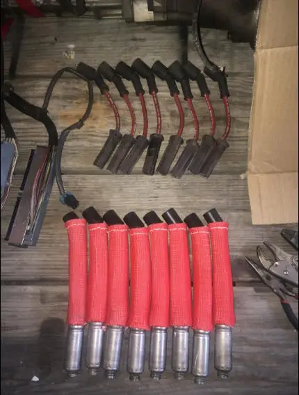 

8 Pcs 2500 Long 6" 15.5cm Spark Plug Wire Boots Heat Shield Protector Sleeve SBC BBC 350 Red