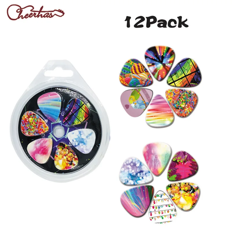 12 шт. медиаторы для гитары аксессуары музыкальных инструментов Подарочная