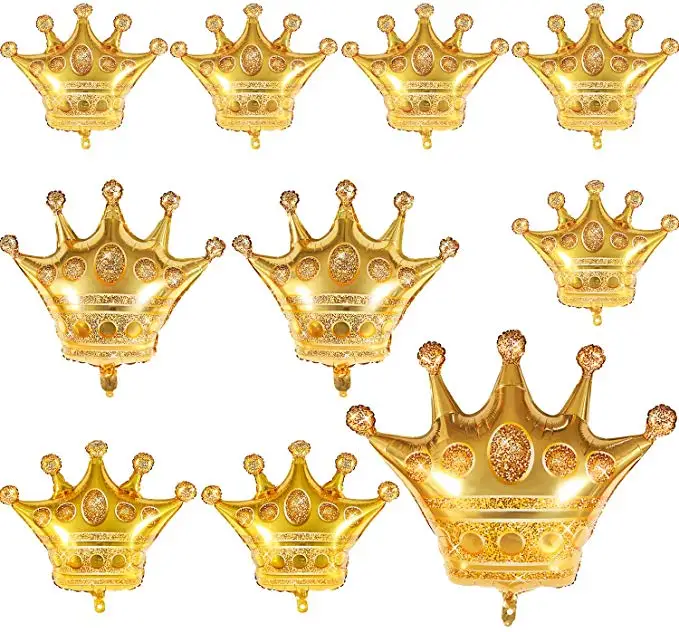 Высокое качество золотые шары из фольги с короной принца принцесса детский душ 20