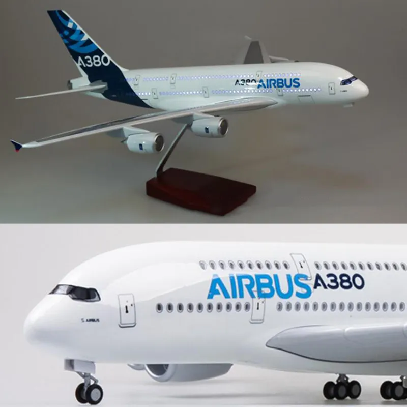 Коллекция 1/160 литой пластиковый самолет из смолы 50,5 см Airbus A380 прототип самолета с светильник и колесами